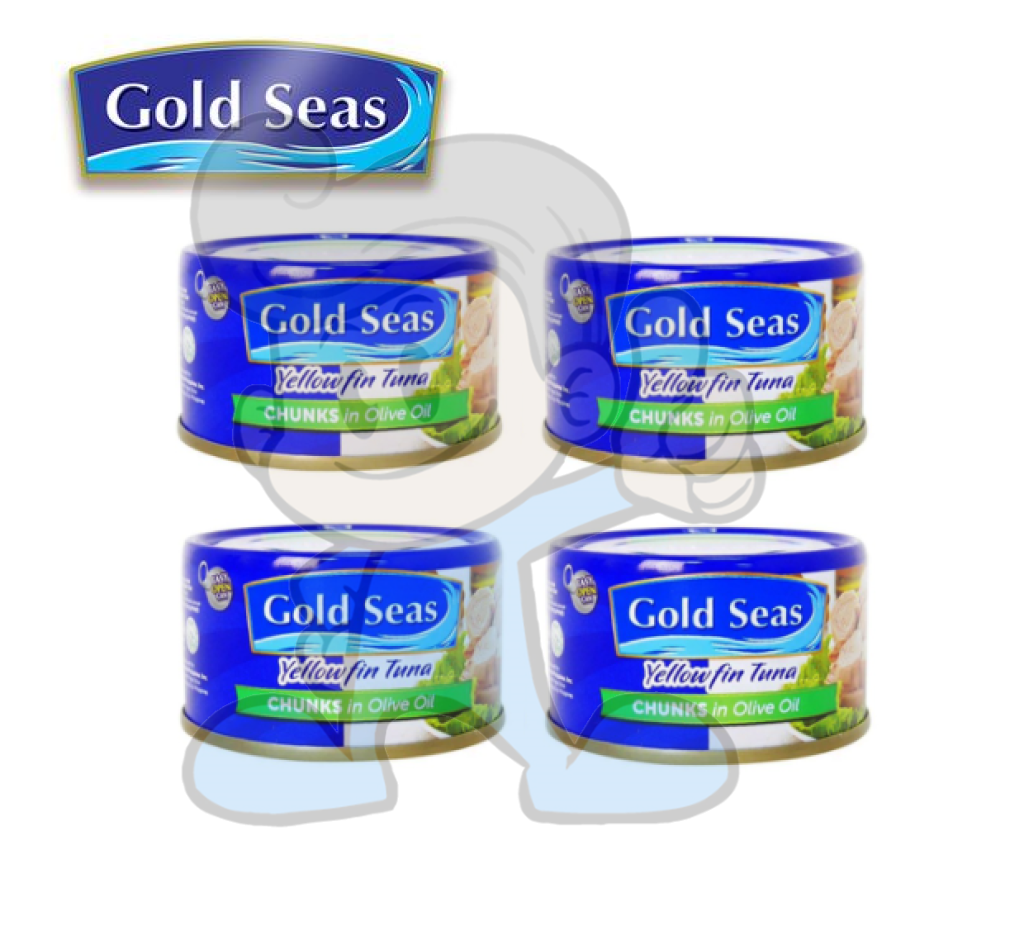 Gold Seas Yellow Fin Tuna Chunks Olive Oil (4 X 185G) Groceries