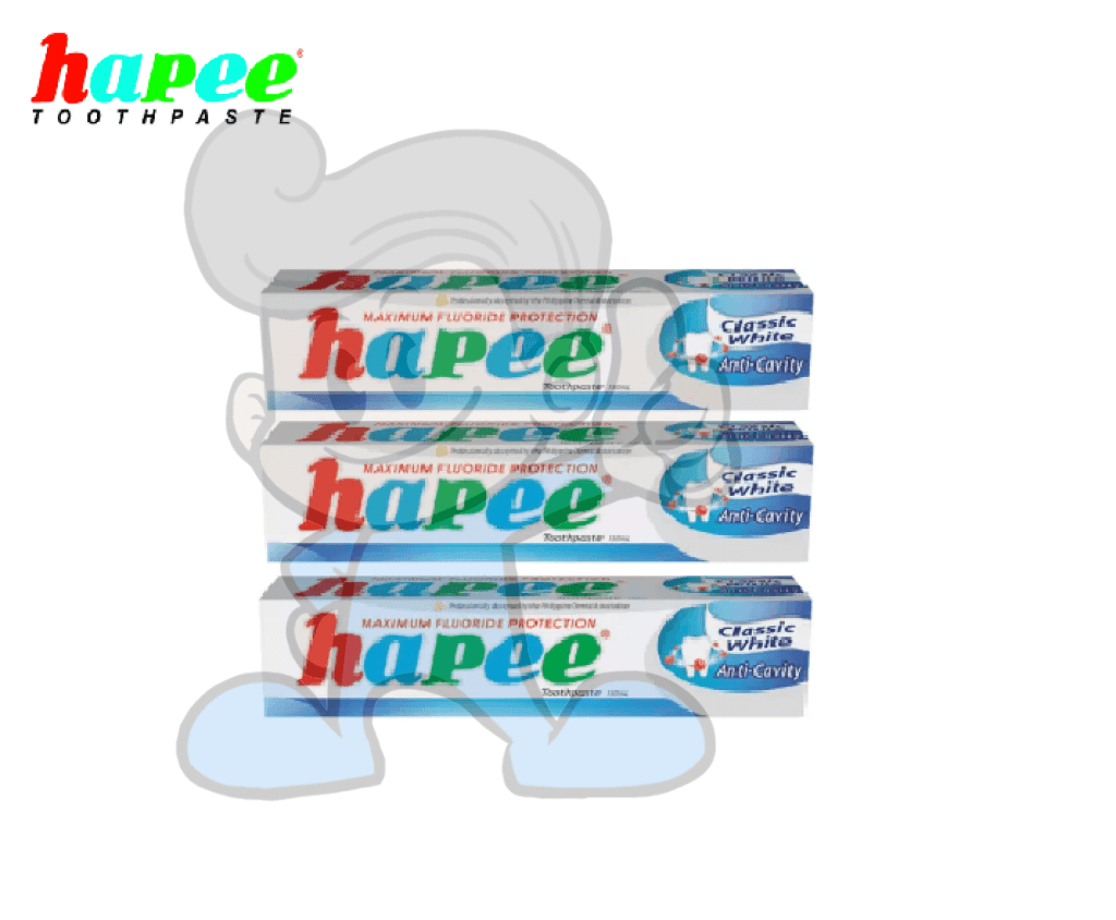 Hapee Toothpaste Classic White Anti Cavity (3 X 100 Ml) Beauty