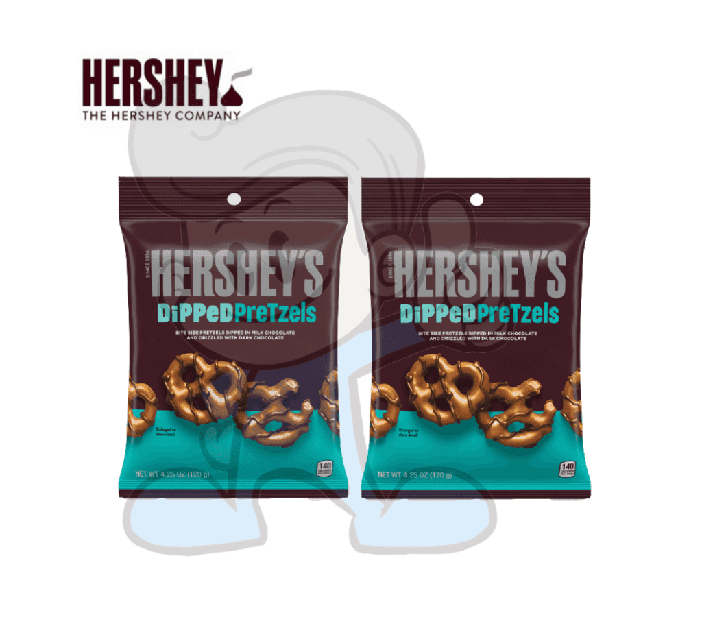 Hersheys Dipped Pretzels Milk Chocolate Snack (2 X 120G) Groceries