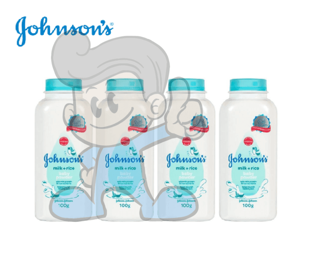 Johnsons Milk Rice Baby Powder (4 X 100 G) Mother &