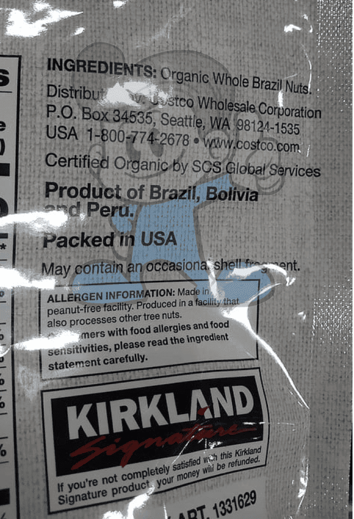 Kirkland Signature Organic Whole Brazil Nuts 680G Groceries