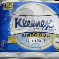 Kleenex Bathroom Tissue Jumbo Roll Ultra Soft 3-Ply 9 Rolls Household Supplies