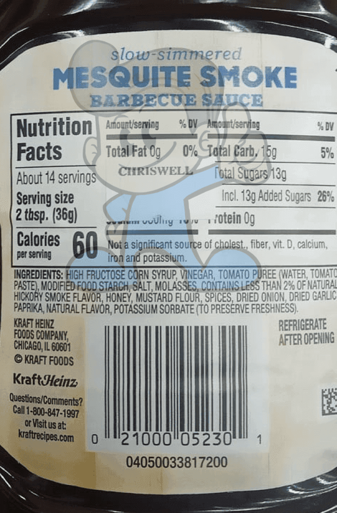 Kraft Slow-Simmered Mesquite Smoke Barbecue Sauce (2 X 18 Oz) Groceries