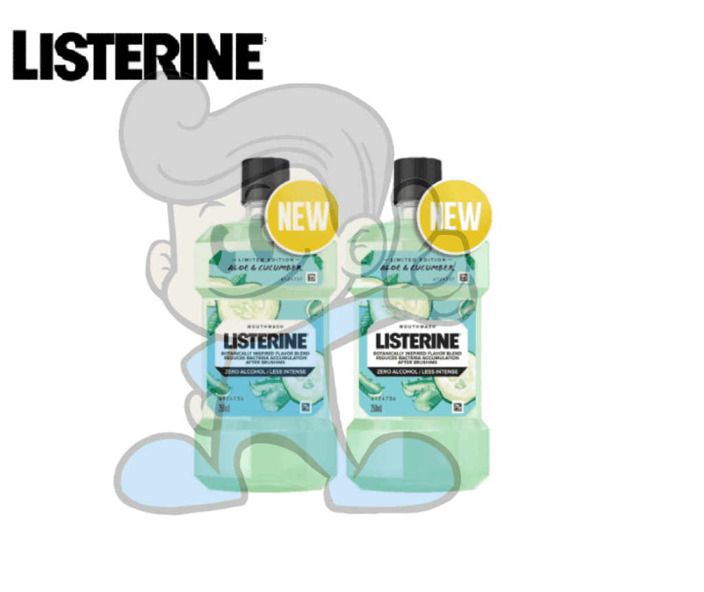 Listerine Mouthwash Aloe & Cucumber (2 X 250 Ml) Beauty
