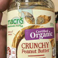 Macro Certified Organic Crunchy Peanut Butter 100% Peanuts 375G Groceries