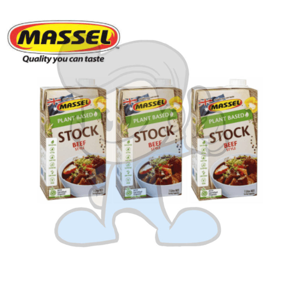 Massel Plant Based Stock Beef Style (3 X 1L) Groceries