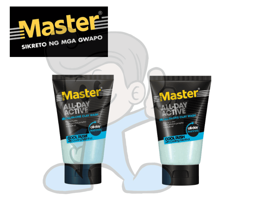 Master All-Day Active Clay Wash Cool Rush (2 X 50G) Beauty