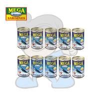 Mega Sardines Natural Oil Easy Open Can (10 X 155G) Groceries