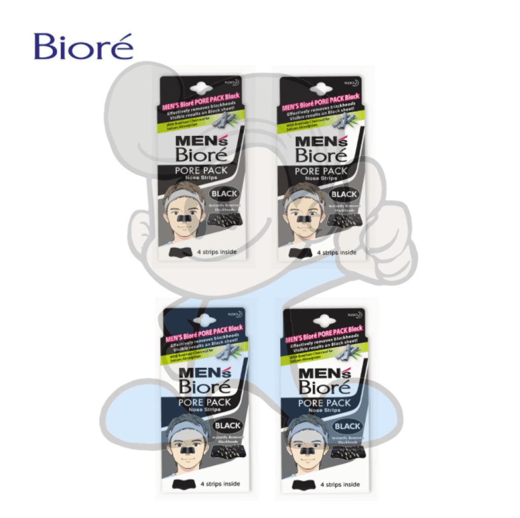 Mens Biore Pore Pack - Black 4 Packs Beauty