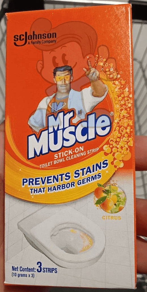 Mr. Muscle Stick On Toilet Bowl Cleaning Strip Citrus (4 X 30 G) Household Supplies