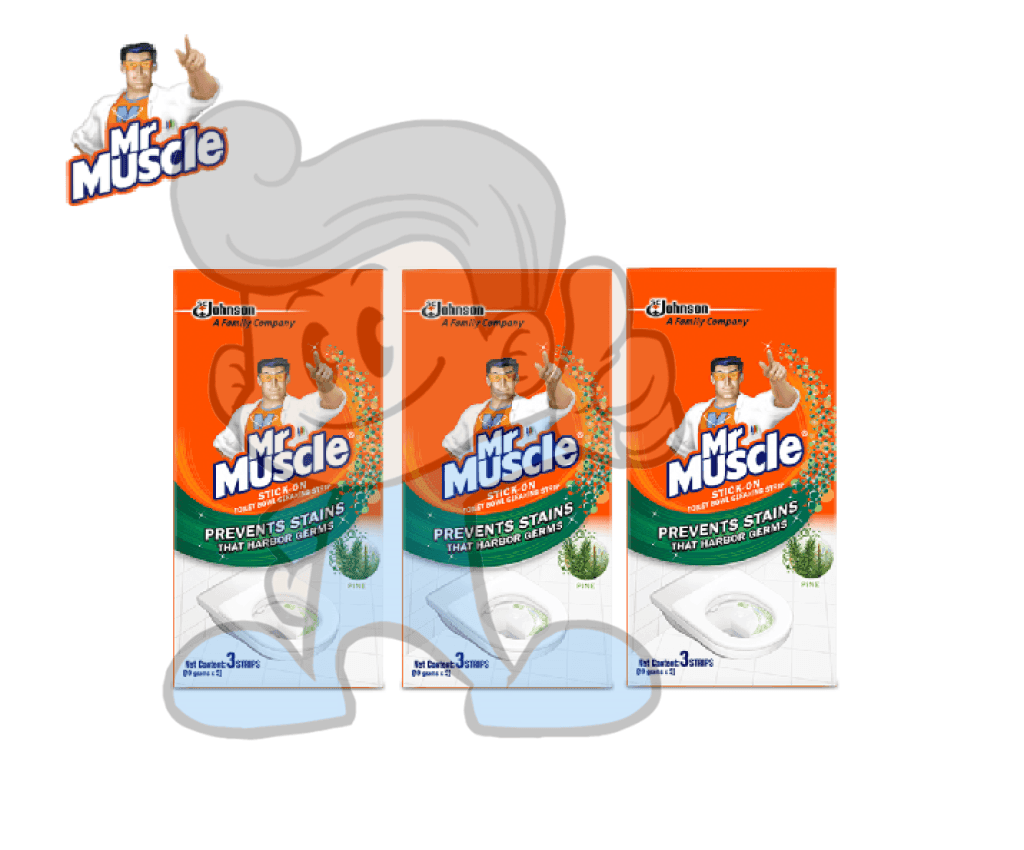 Mr. Muscle Stick On Toilet Bowl Cleaning Strip Pine (3 X 30 G) Household Supplies