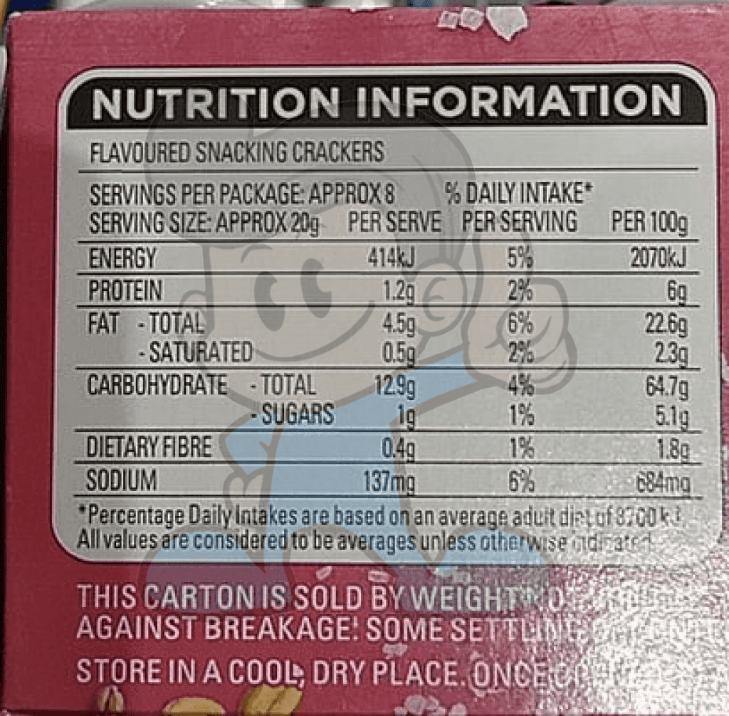 Natural Crackers Co. Sea Salt And Vinegar (2 X 160 G) Groceries