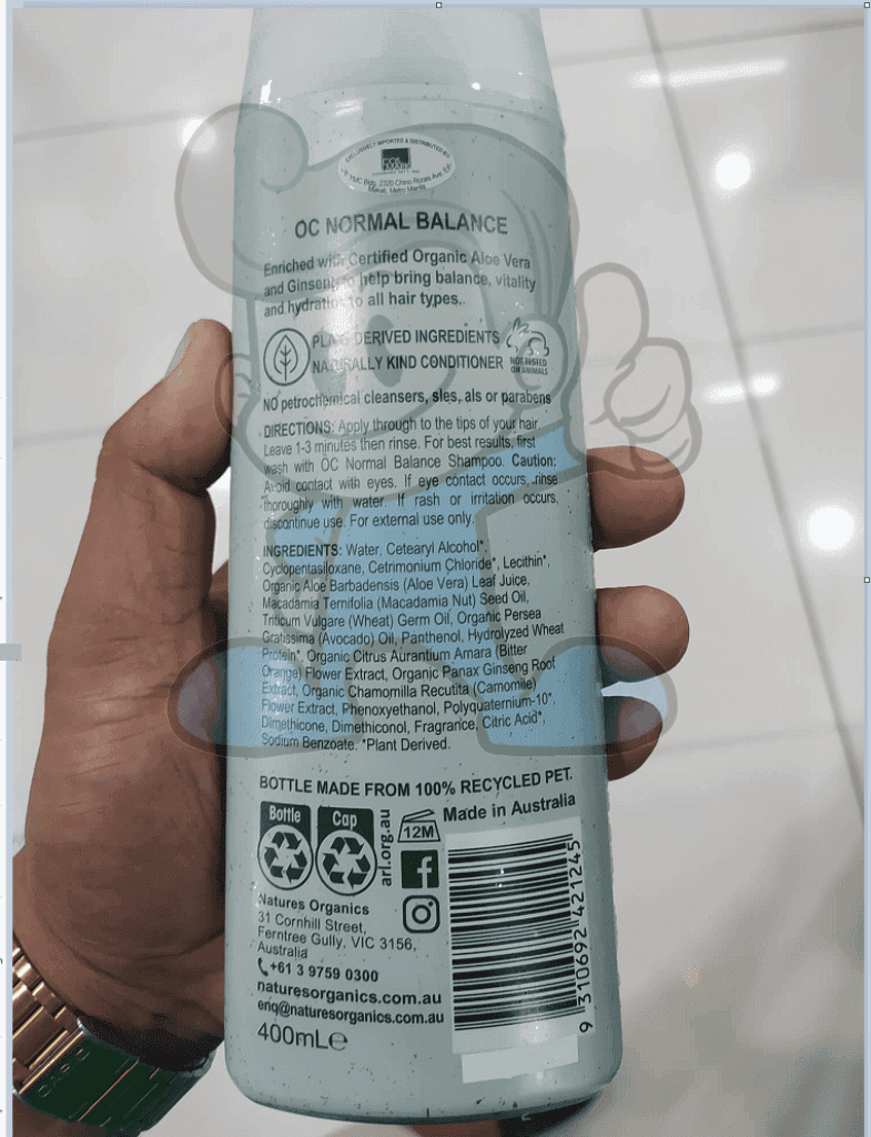 Natures Organics Care Normal Balance Conditioner 400Ml Beauty