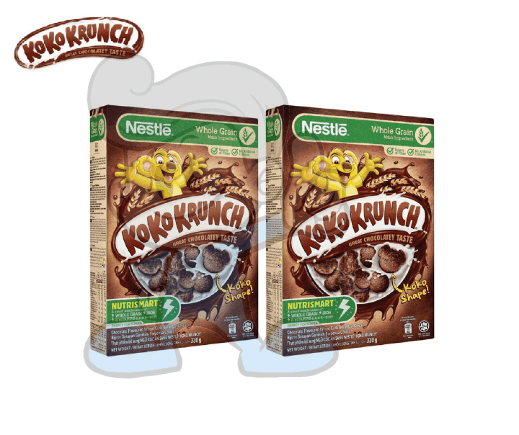 Nestle Koko Krunch Whole Grain Chocolate Flavoured Wheat Curls Breakfast Cereal (2 X 330 G)