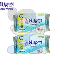 Nursy Sensitive Baby Wipes Unscented (2 X 66S) Mother &