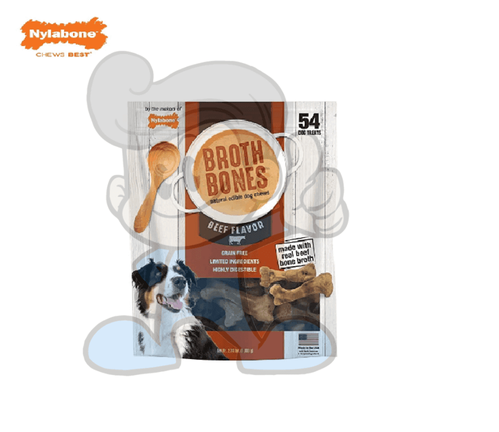 Nylabone Broth Bones Beef Flavor 54S Dog Chews 2.38Lbs Pet Supplies