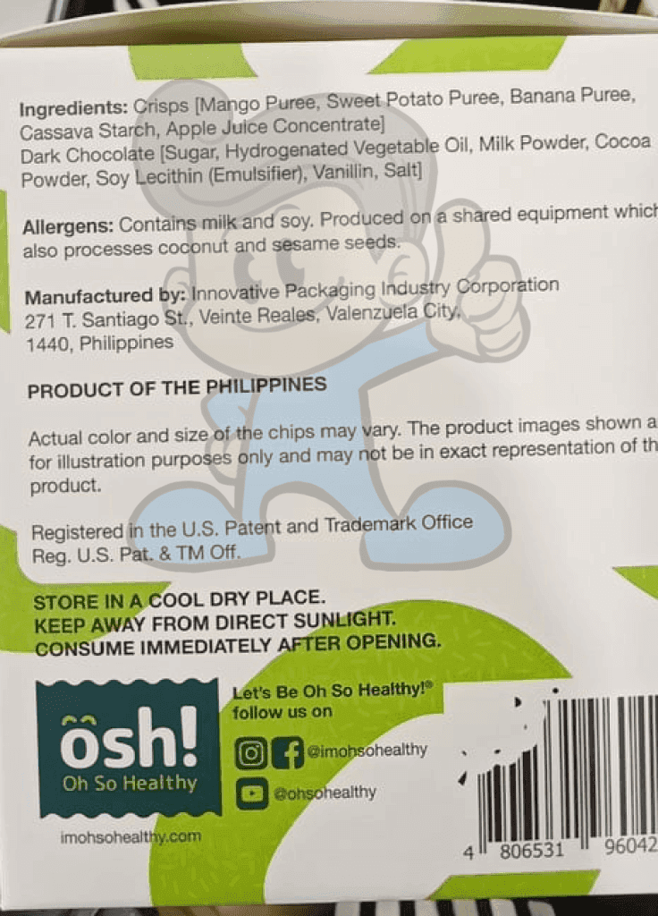 Oh So Healthy! Choco Mango Dipped Crisps 100G Groceries