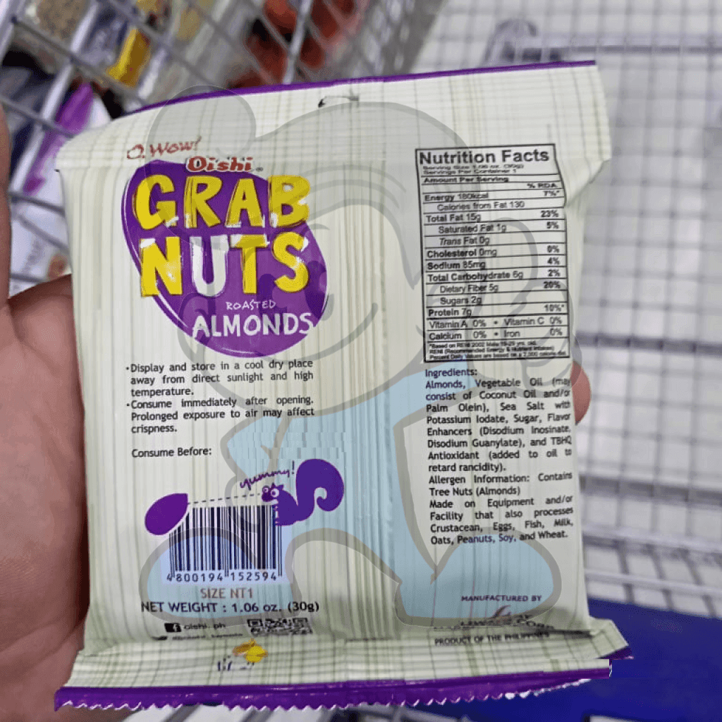 Oishi Grab Nuts Almonds (10 X 30G) Groceries