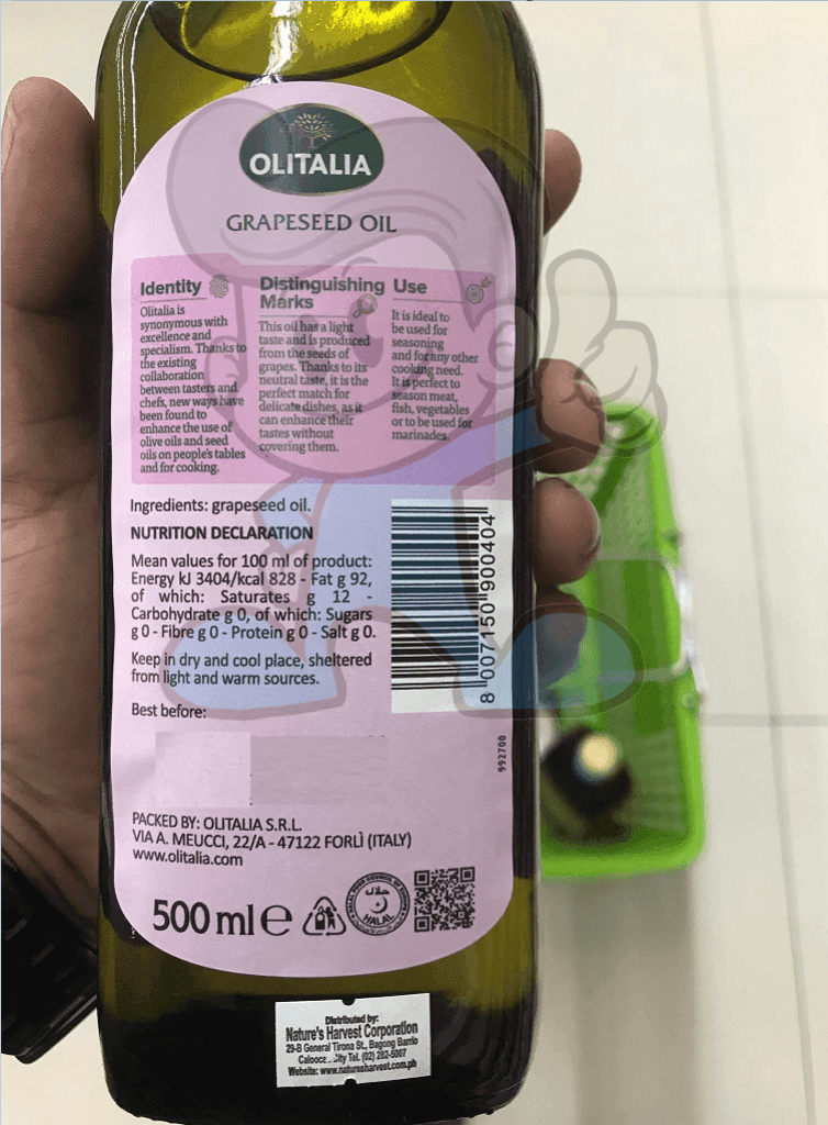 Olitalia Grapeseed Oil 500Ml Groceries