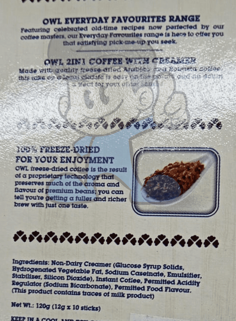 Owl 2In1 Coffee With Creamer (2 X 120 G) Groceries