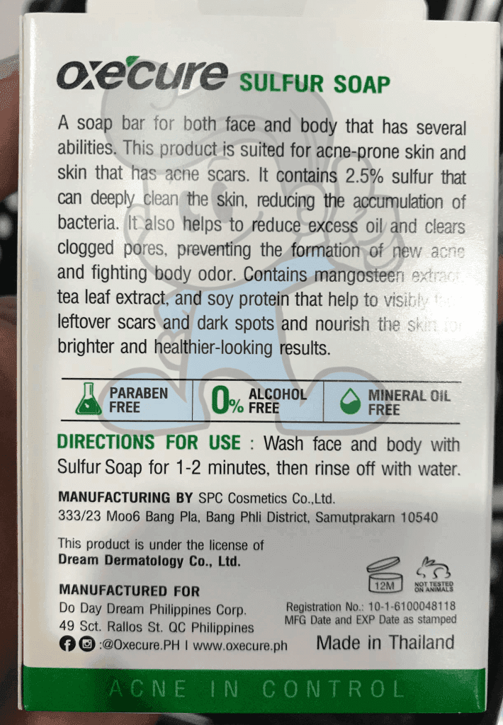 Oxecure Sulfur Soap For Acne Prone Skin 100G Beauty