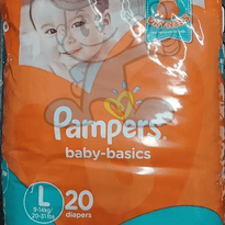 Pampers Baby Basics Disposable Diaper Large (2 X 20S) Mother &