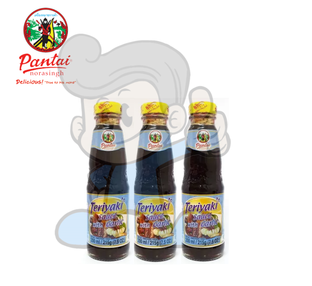 Pantai Teriyaki Sauce With Garlic (3 X 200 Ml) Groceries