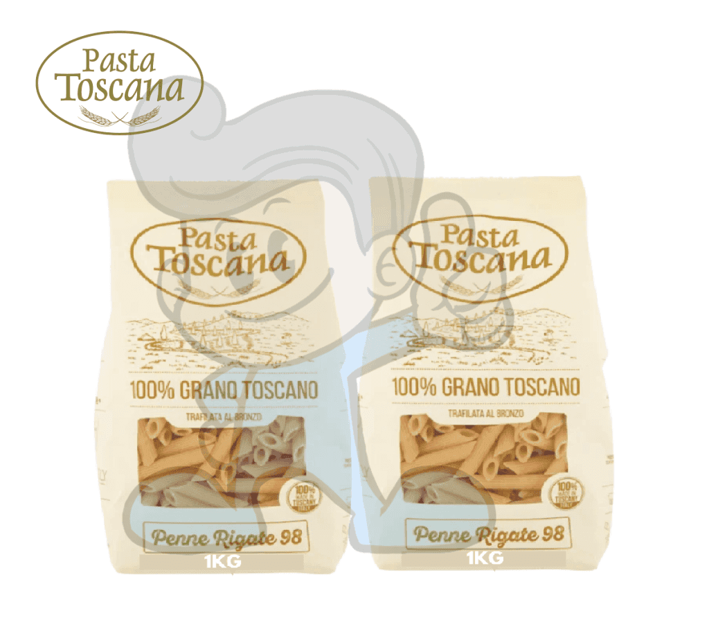 Pasta Toscana 100% Grano Toscano Penne Rigate 98 (2 X 1Kg) Groceries