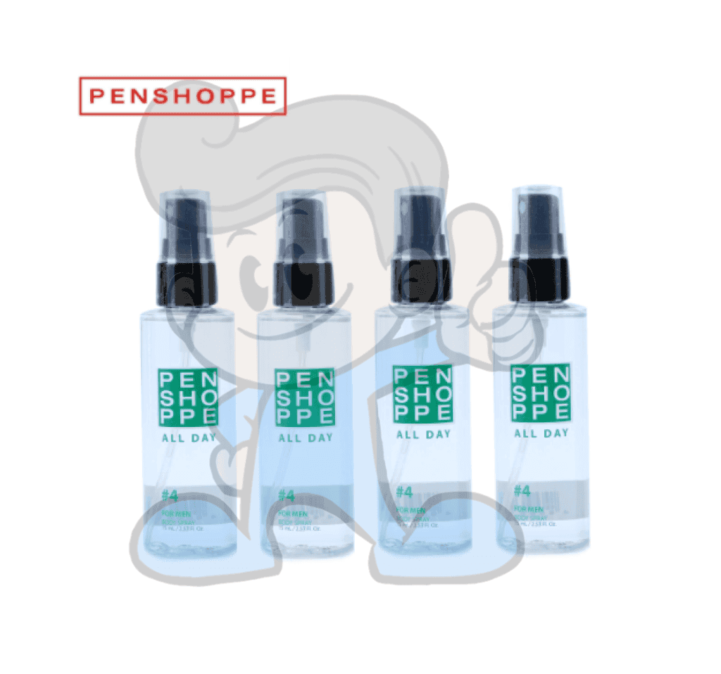 Penshoppe All Day Body Spray For Men (4 X 75Ml) Beauty