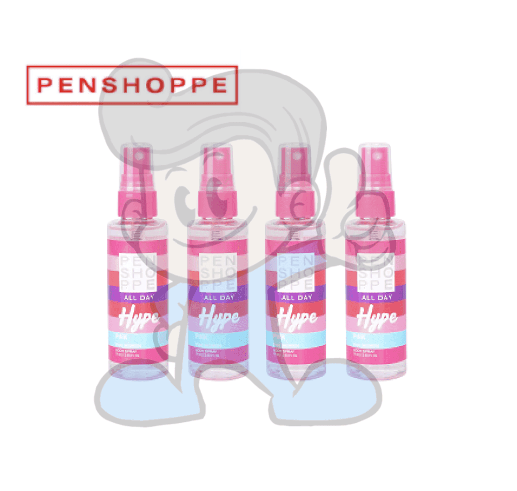 Penshoppe All Day Hype Pink Body Spray For Women (4 X 75Ml) Beauty