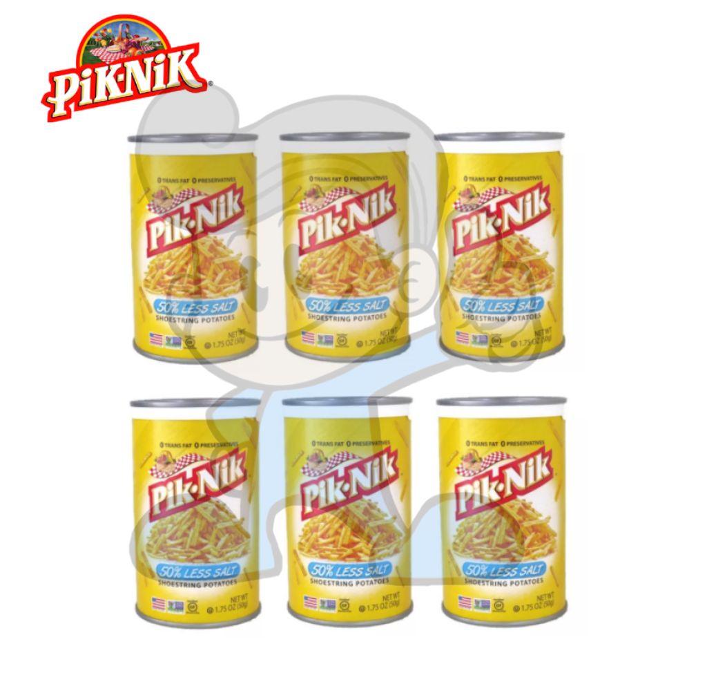 Pik-Nik 50% Less Salt Shoestring Potatoes (6 X 1.75Oz) Groceries