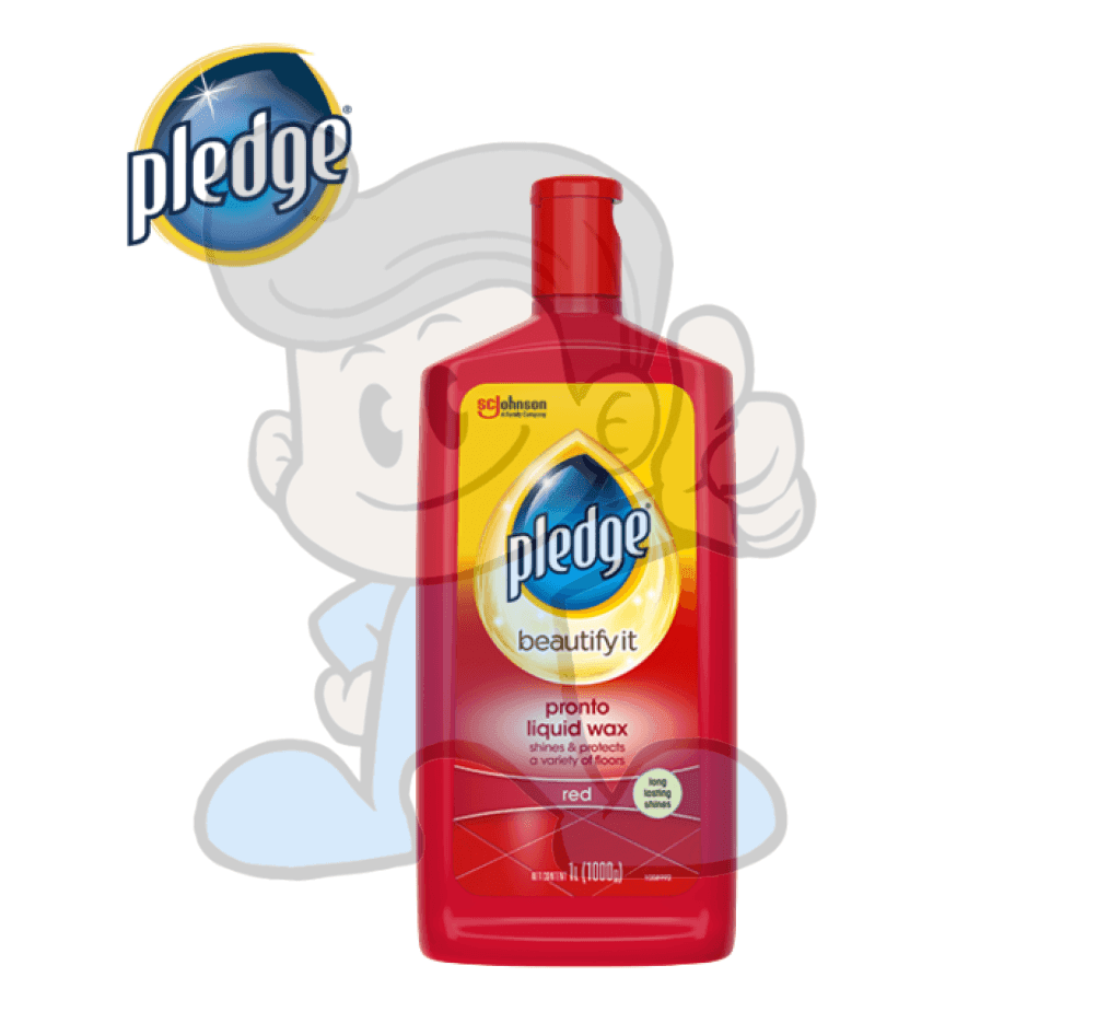 Pledge Pronto Liquid Wax Red 1L Household Supplies