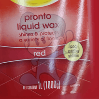 Pledge Pronto Liquid Wax Red 1L Household Supplies