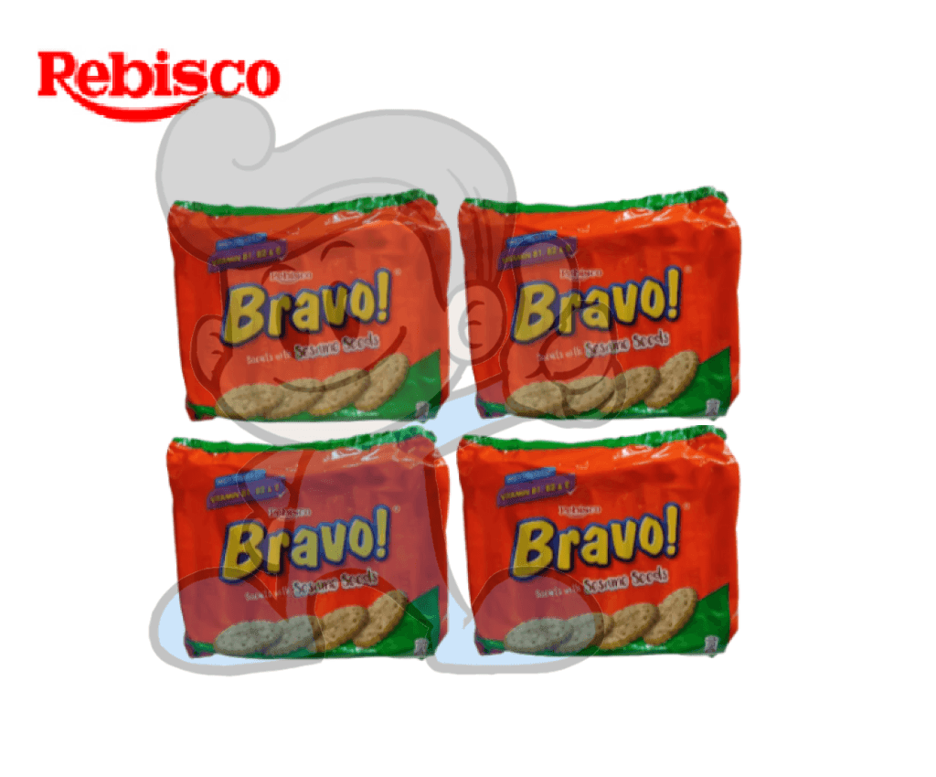 Rebisco Bravo Biscuits With Sesame Seeds (4 X 300 G) Groceries