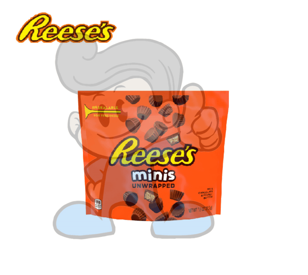 Reeses Minis Unwrapped Milk Chocolate And Peanut Butter Cups 215G Groceries