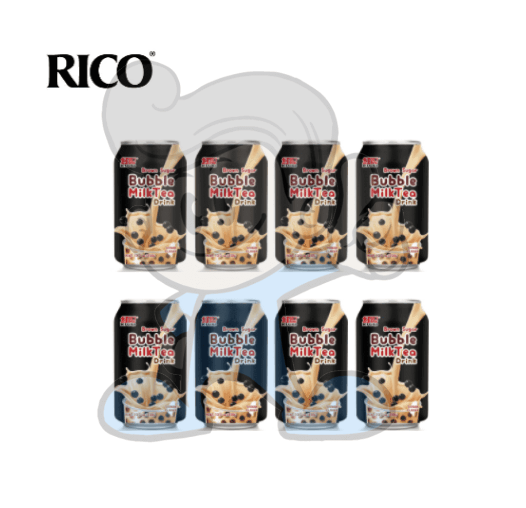 Rico Brown Sugar Flavor Bubble Milk Tea Drink (8 X 350G) Groceries