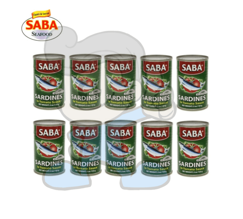 Saba Sardines In Tomato Sauce (10 X 155G) Groceries