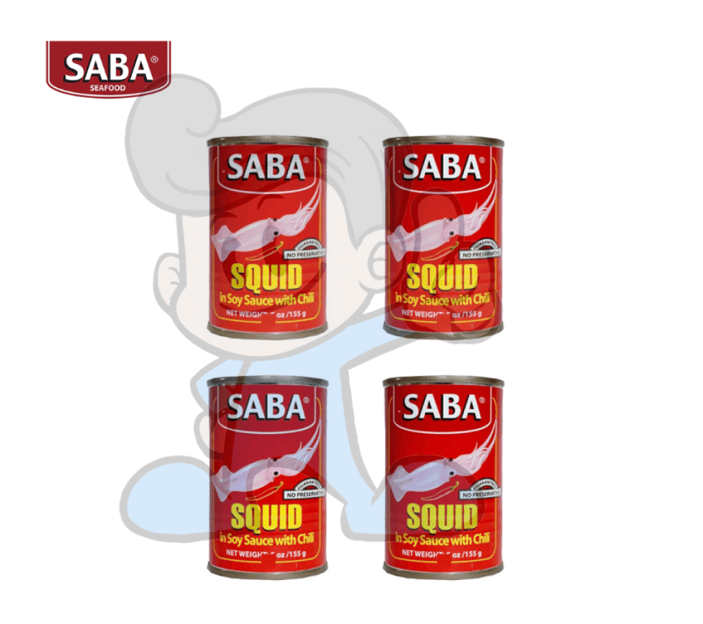 Saba Squid Soy Sauce With Chili (4 X 155G) Groceries