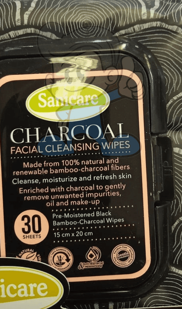 Sanicare Charcoal Facial Cleansing Wipes (2 X 30S) Beauty