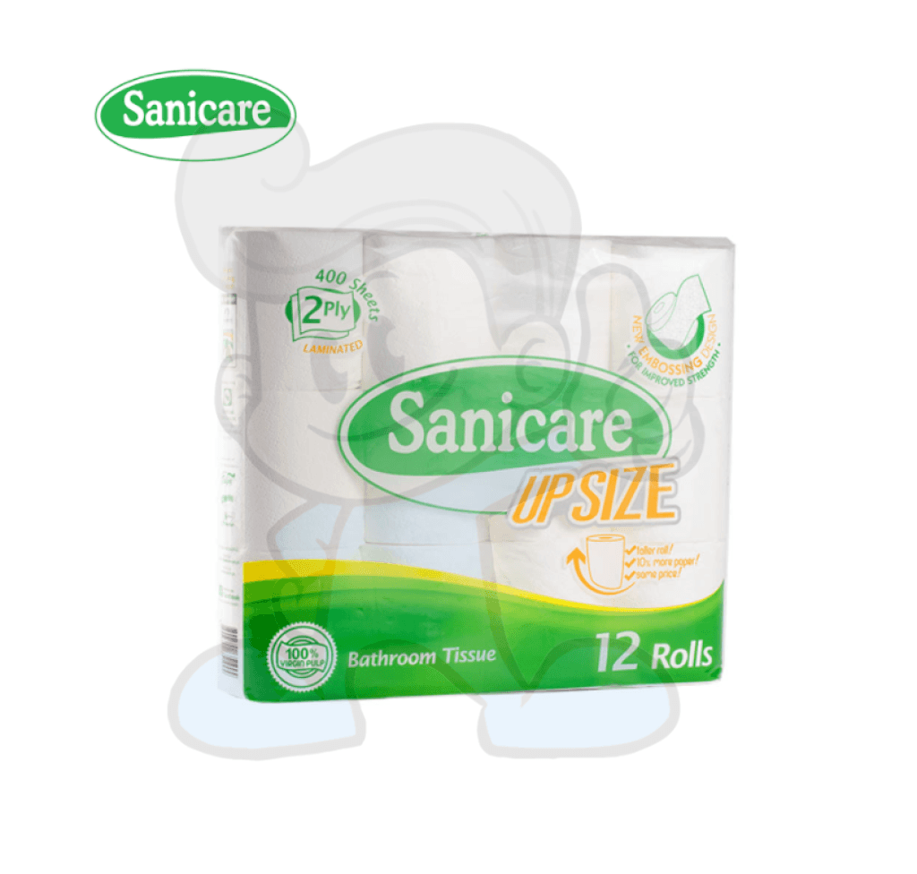 Sanicare Upsize Bathroom Tissue 2-Ply 12 Rolls Household Supplies