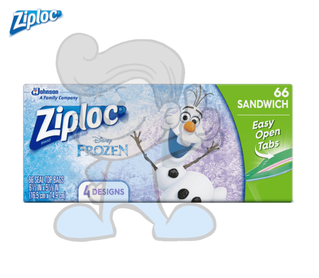 Scj Ziploc Seal Top Bags 66 Sandwich With 4 Frozen Designs Kitchen & Dining