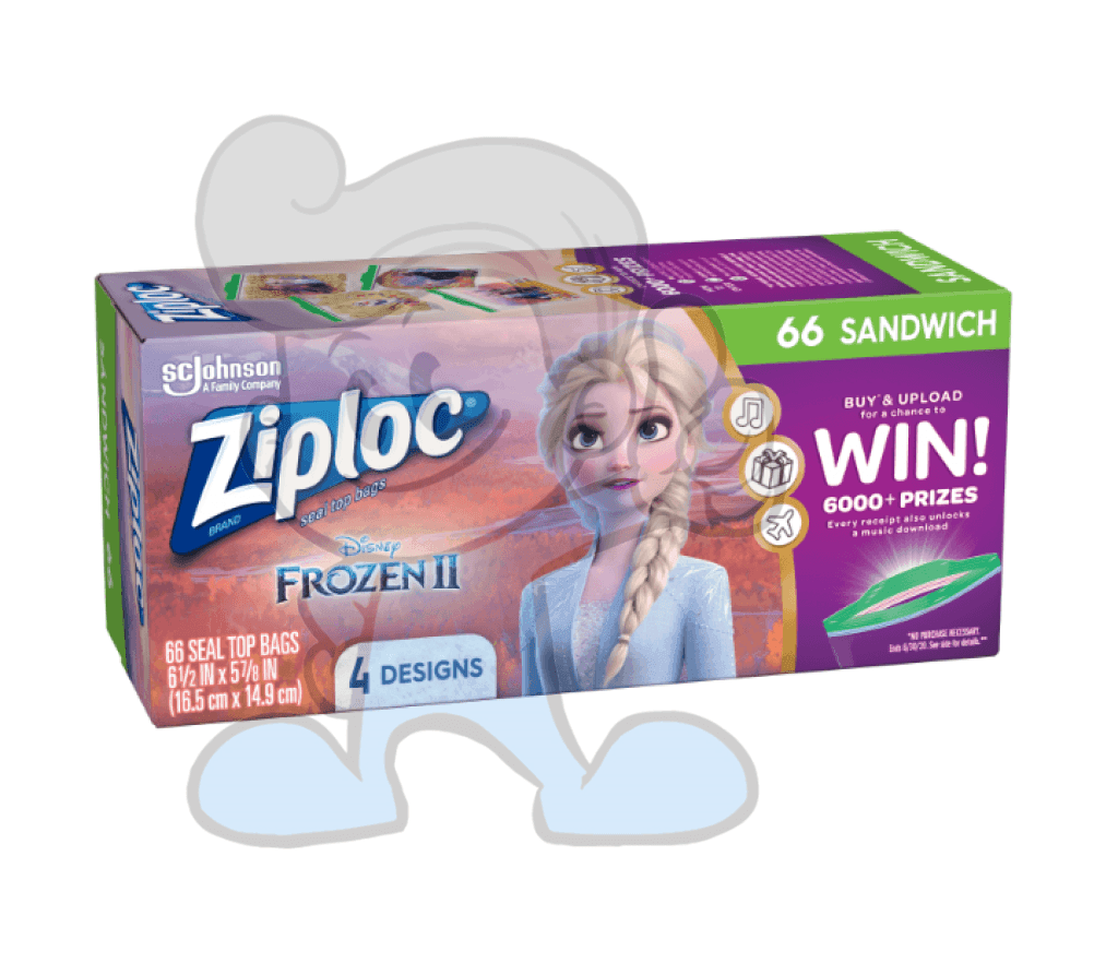 Scj Ziploc Seal Top Bags 66 Sandwich With 4 Frozen Ii Designs Kitchen & Dining