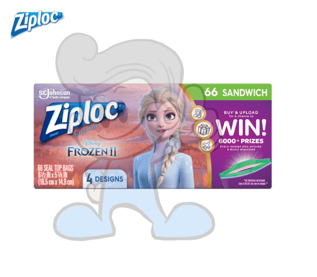 Scj Ziploc Seal Top Bags 66 Sandwich With 4 Frozen Ii Designs Kitchen & Dining