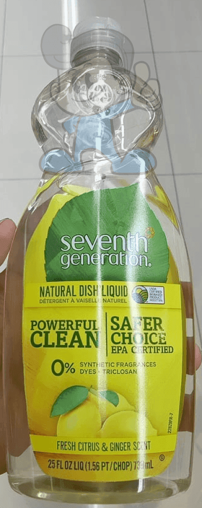 Seventh Generation Natural Dish Liquid Fresh Citrus And Ginger Scent 25 Oz. Household Supplies