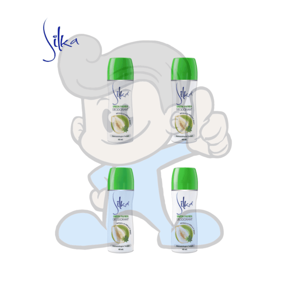 Silka Green Papaya Whitening Roll-On Deodorant (4 X 40Ml) Beauty