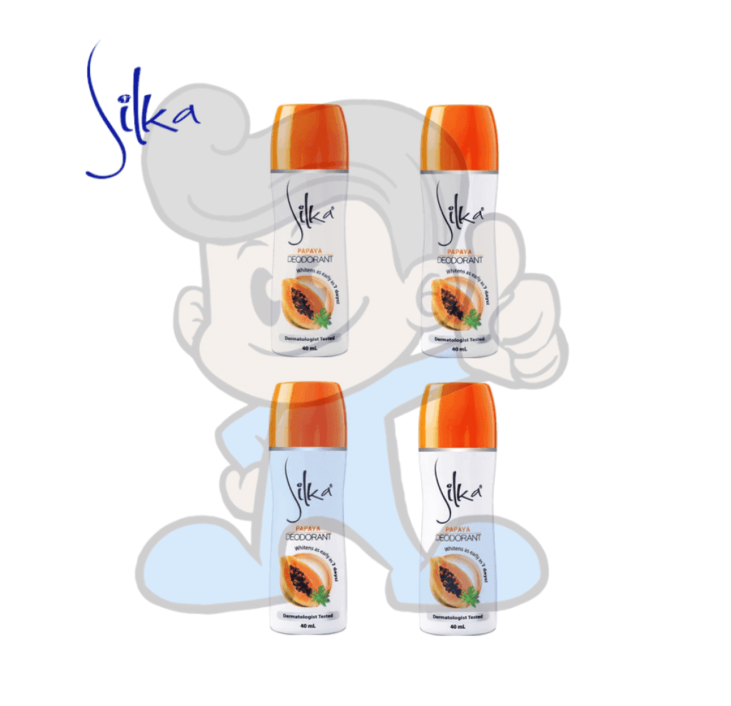 Silka Papaya Whitening Deodorant (4 X 40Ml) Beauty