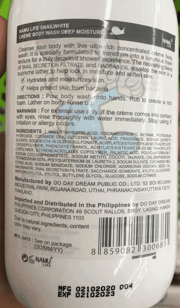 Snail White Creme Body Wash Deep Moisture Baobab (2 X 200 Ml) Beauty
