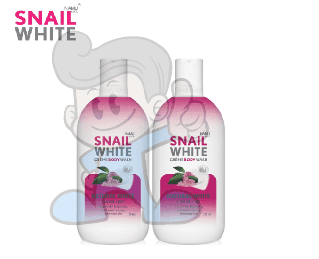 Snail White Creme Body Wash Natural Caviar Lime (2 X 200 Ml) Beauty