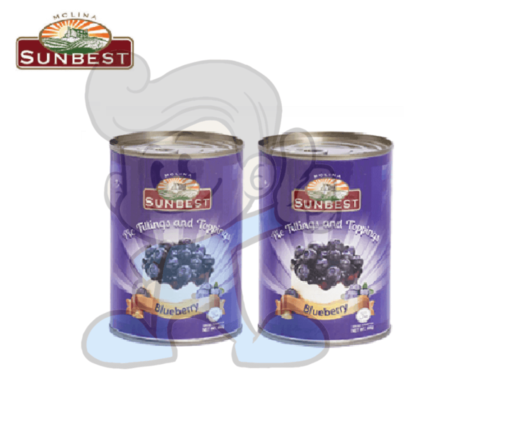 Sunbest Blueberry Pie Fillings And Toppings (2 X 595 G) Groceries