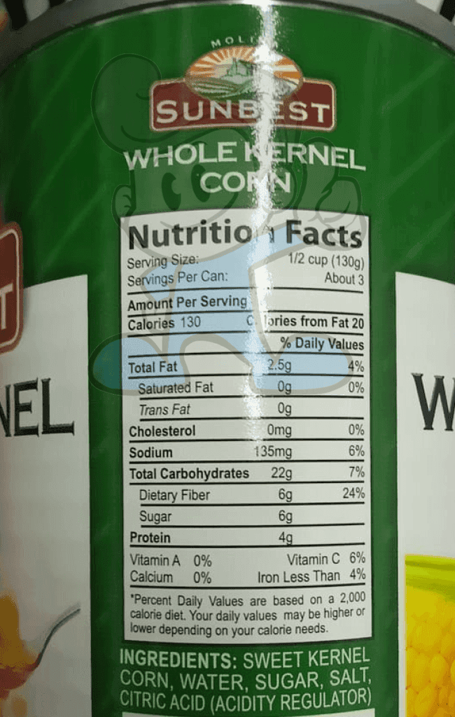 Sunbest Whole Kernel Corn In Brine (6 X 425 G) Groceries